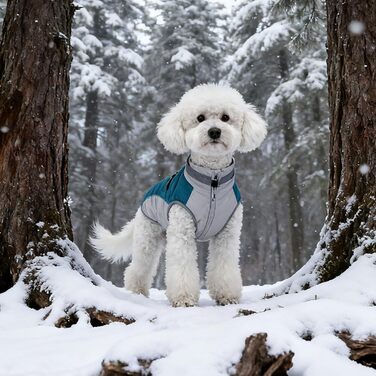Тепла та стильна куртка для собак: теплий, вітронепроникний жилет – ідеальний зимовий одяг для вашого собаки (Sky Blue, M)