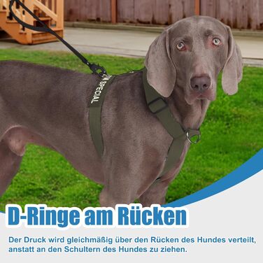 Шлейка для собак FeimaX великих порід, тактична, не тягне, дихаюча, зручна, зелена (L)