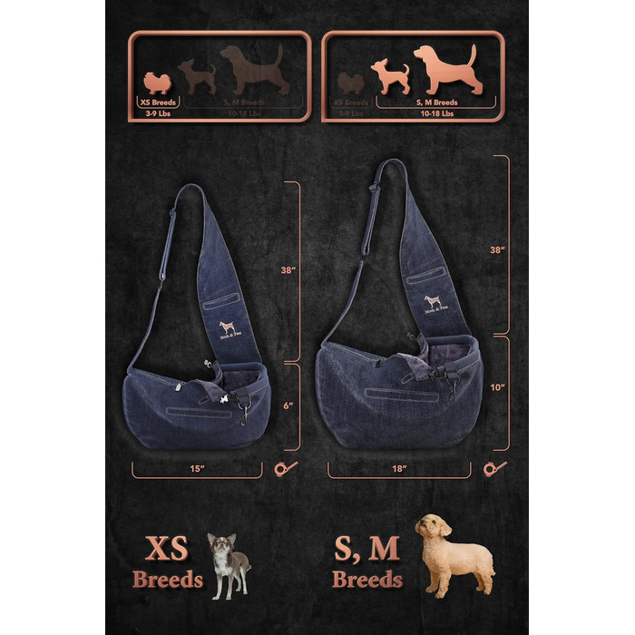 Трансформер для собак Noah & Paw до 5 кг: сумка-переноска з регульованим ременем та м'яким хутром, 3 системи безпеки, преміум денім