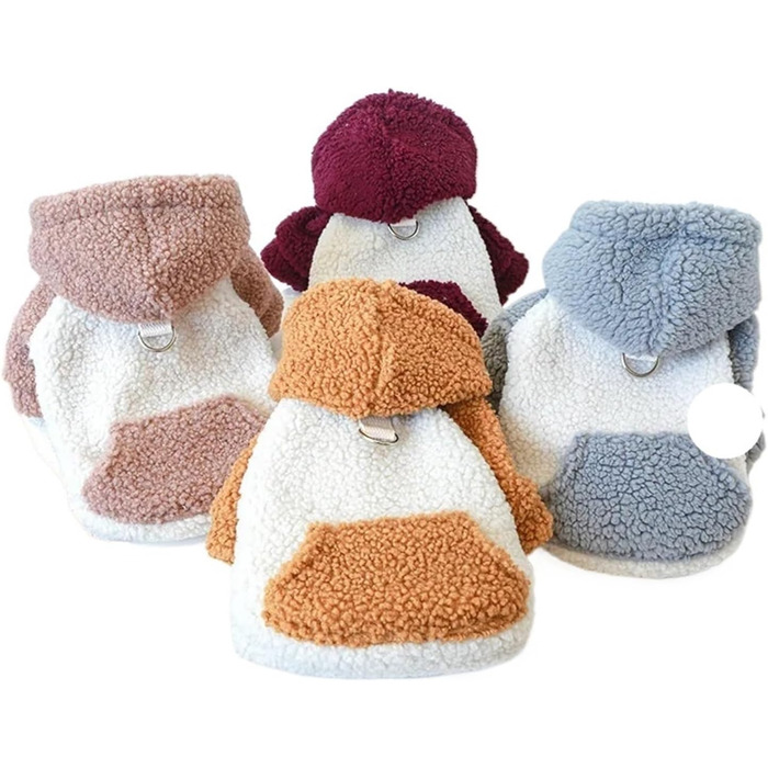 Світшот для собак з капюшоном та пряжкою Berber Fleece, теплий зимовий світшот для маленьких собак, для Yorkie, Spitz, дрібних порід (Кофе, розмір XL, підходить для ваги 6-7.5 кг)