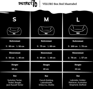 Ліжко District 70 VELURO Box - сірий колір, розмір S - ліжко з ящиком, сіре, S