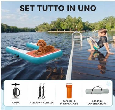 Надувна платформа-трап для собак: вихід із води (басейн, озеро, море)