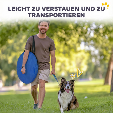 Тунель для собак Agility (300 x 50 см) з 4 анкерами для кріплення та сумкою для перенесення, ігровий тунель для малих та середніх порід, синій