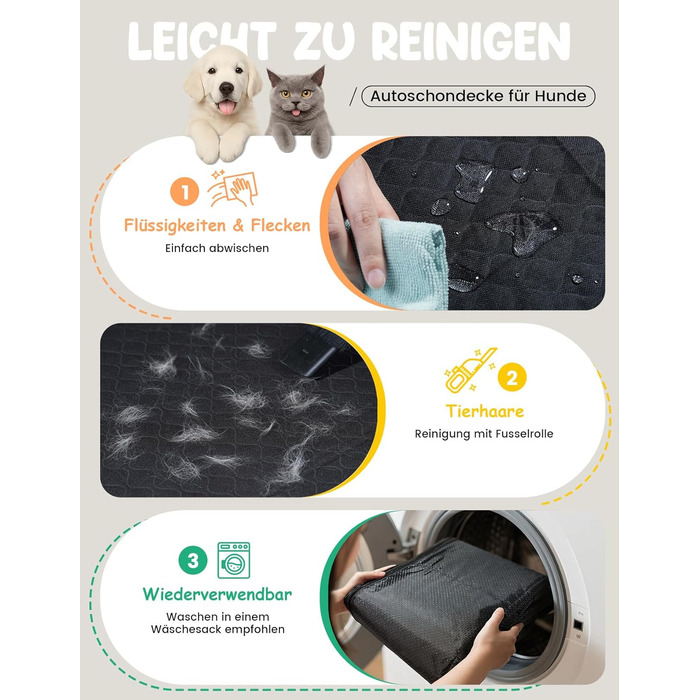 Захист для заднього сидіння авто Lamicall: міцна, вологостійка, для собак до 195 кг, захист від подряпин, підходить для авто та компактних SUV