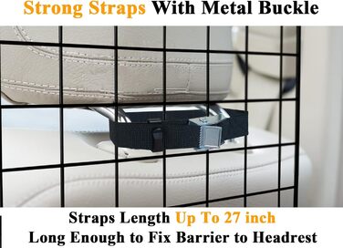 Бар'єр для собак у автомобіль NOAMOO 38-66.5 дюймів - універсальний, для SUV, мінівен, вантажівка. Безпечний огородження для тварин.