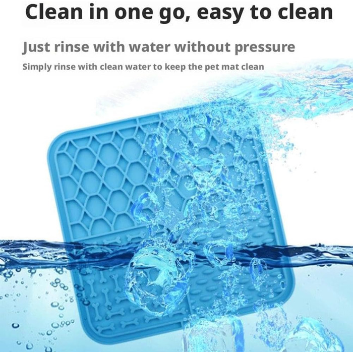 Килимок для лизання для собак та котів з присосками, повільний годівник, антистрес, арахісове масло, 5.9x5.9 дюймів