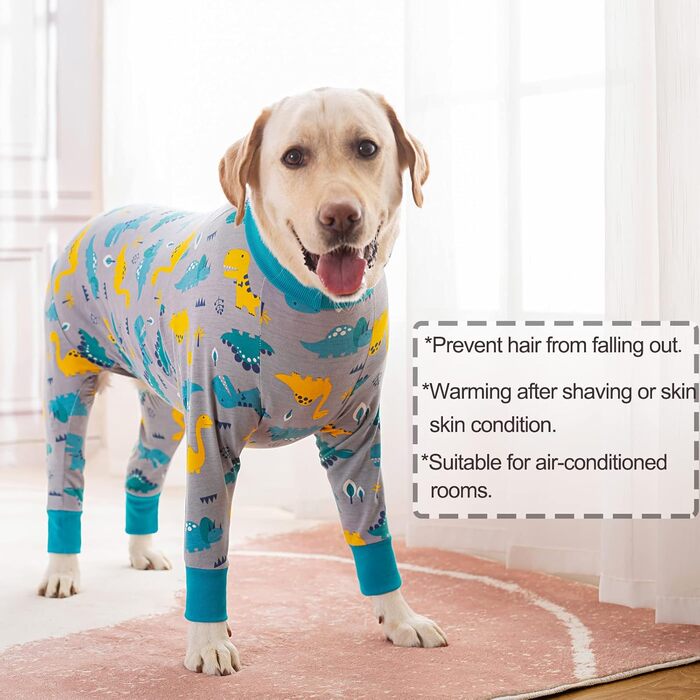 Комбінезон для собак Yeapeeto 2XL, динозавр: для відпочинку, післяопераційний, від випадання шерсті, від алергії, захист від витікання, альтернатива конусу