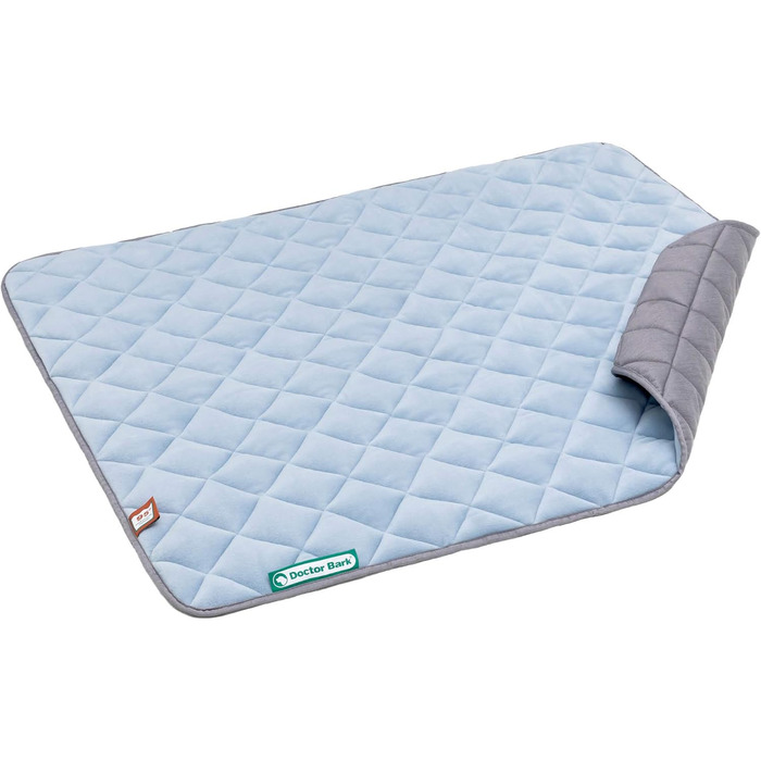 Лежанка для собак Doctor Bark: флісова двостороння підстилка для великих собак, 100x80 см (рожевий/світло-сірий)