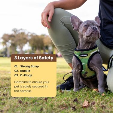 Шлейка для собак Bark Appeal Step-in, сітка, для малих та середніх собак, регульована, не душить, (Medium, Limettengrün) M (15-17” Chest), (XXXL (23.5-26” Chest), Hellbraun, Karo)