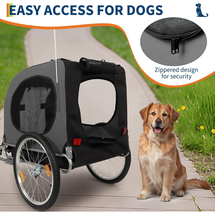 Велика переноска для собак, 40 кг, велосипедний тримач для тварин, оксфордська тканина, складаний, універсальне кріплення, неслизький килимок, сигнальний прапорець