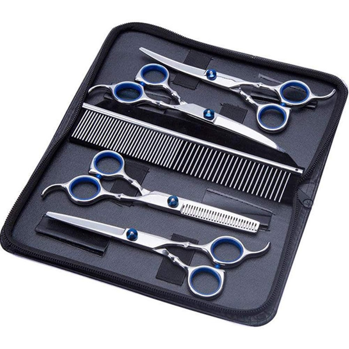 Набір професійних ножиць для грумінгу тварин: 5 в 1, нержавіюча сталь, для собак та котів