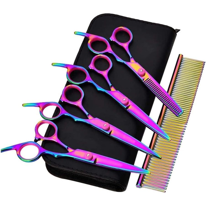 Набір ножиць для собак, ножиці для грумінгу домашніх тварин, вигнуті ножиці для фінальної обробки, спеціальні ножиці для догляду за собаками