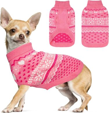 Пуловер для собак SCENEREAL: теплий, стильний, для зимових пригод. Розміри XS, S, M. Зі сніжинками. Підходить для цуценят, дівчаток та хлопчиків.