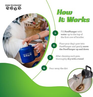 Очищувач лап для собак Large, чорний - Paw Plunger