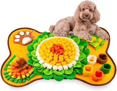 Килимок для собак, 63,5 x 43,2 см, великий, миючий, з дзвоником, антиковзкий, для інтелектуальних ігор, іграшка-головоломка для собак