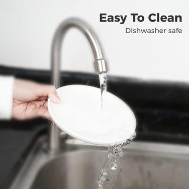 Керамічні годівниці для котів, набір 3 шт. з антиковзними килимками, широкі та плоскі миски для котів та кошенят, білий колір