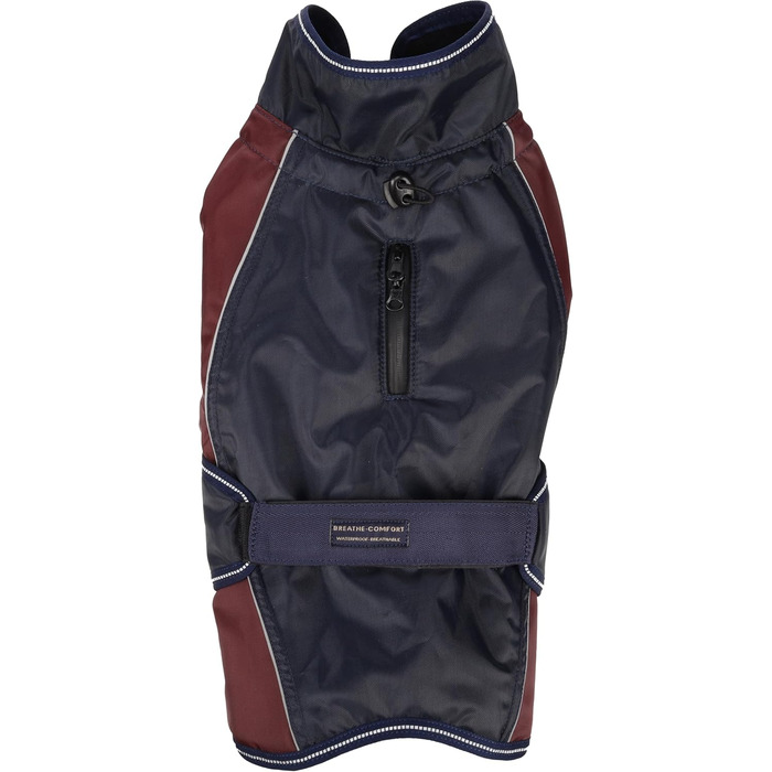 Зимовий одяг для собак Flamingo Hundemantel – Eiberg Kaki & Dunkelblau – 40 см – теплий, модний, з поліестеру, дихаючий, водовідштовхуючий, з PU-покриттям, з животом-ремнем, з отвором для повідка, світловідбиваючий – Kaki & Dunkelblau (Dunkelblau, S)