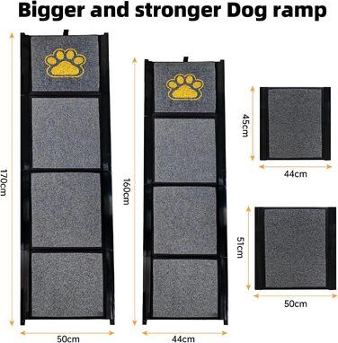 Східці для собак DOKKOME 160 см: Автомобільна рамка для великих собак, стабільна, з антиковзким килимком