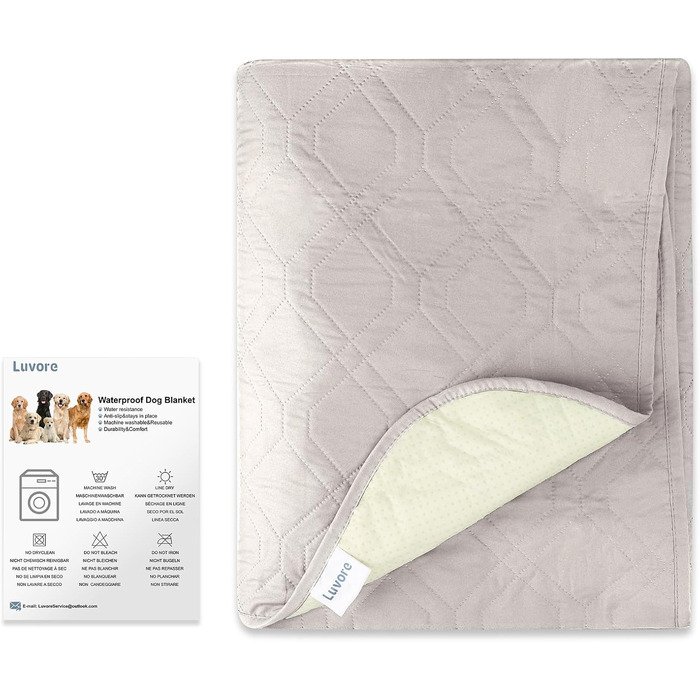 Водонепроникний килимок для собак, антиковзаюча підстилка для собак, захист дивану та ліжка, міцна підстилка для котів, миється, 137x208 см (76*190 см), кремовий колір