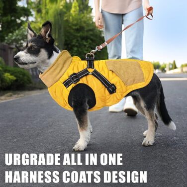 Теплий зимовий одяг для собак Mosucoirl: водонепроникний, світловідбиваючий, для малих, середніх та великих собак, жовтий L