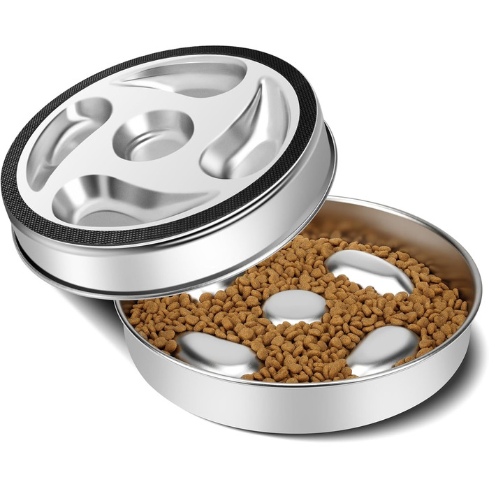 Антиблінковий набір для собак ACEONE з нержавіючої сталі 304, з силіконовим килимком, повільний годівниця для собак, великий антиблінковий набір для собак з підкладкою