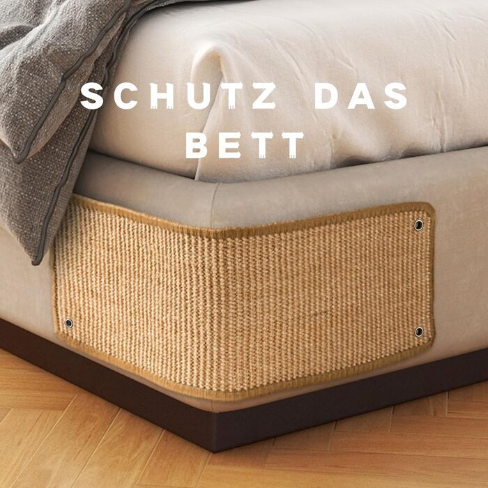 Килимок для котів JanYoo від подряпин, 60x25 см (2 шт., коричневий). Захист від подряпин для диванів, меблів та дверей. Килимок для котів з сизалю.