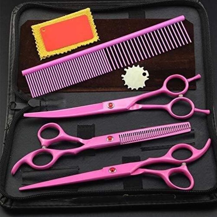 Набір професійних ножиць для грумінгу собак та інших домашніх тварин, набір ножиць для грумінгу, прямі, тонкі, вигнуті ножиці