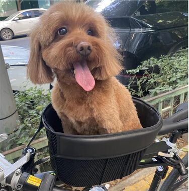 Корзина для собак на велосипед до 7.5 кг, 39 × 23 × 25 см, водовідштовхувальна, дихаюча, знімна, для собак та котів