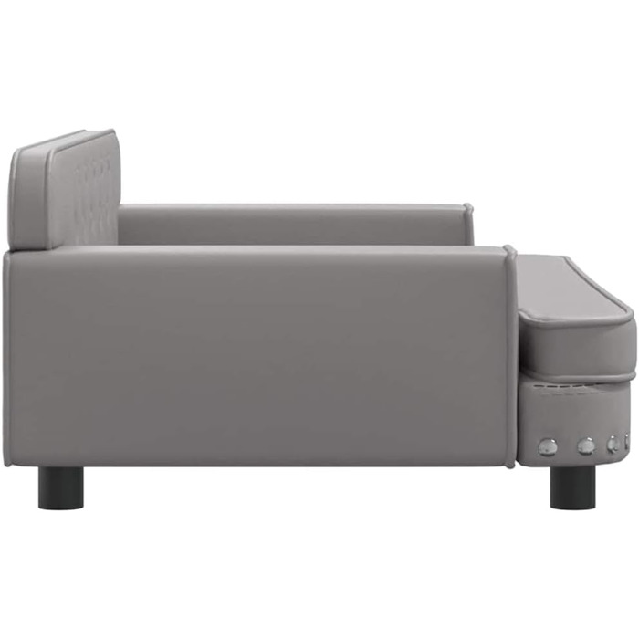 Крісло-ліжко для собак та котів з екошкіри, 90x53x30 см, сіре