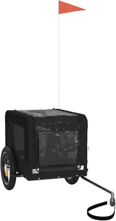 Причіп для велосипеда, переноска для собак, чорний, Oxford-тканина та метал, 93912