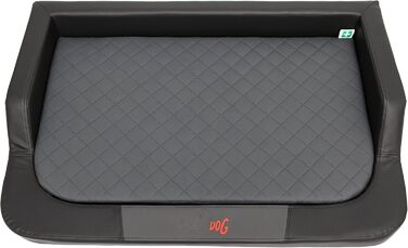 Ліжко для собак Hobbydog XXL Medico Lux, ортопедичне, штучна шкіра, чорне-сіре, 120x80 см