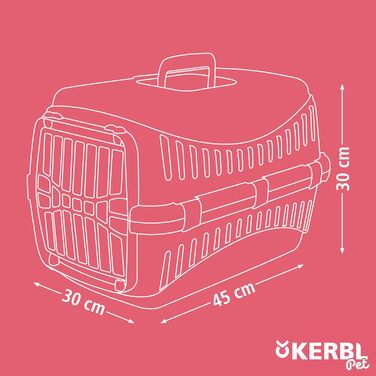 Kerbl Pet Transportbox Expedion: переноска для собак та котів, 45x30x30 см, пластик, до 10 кг, кремовий/taupe