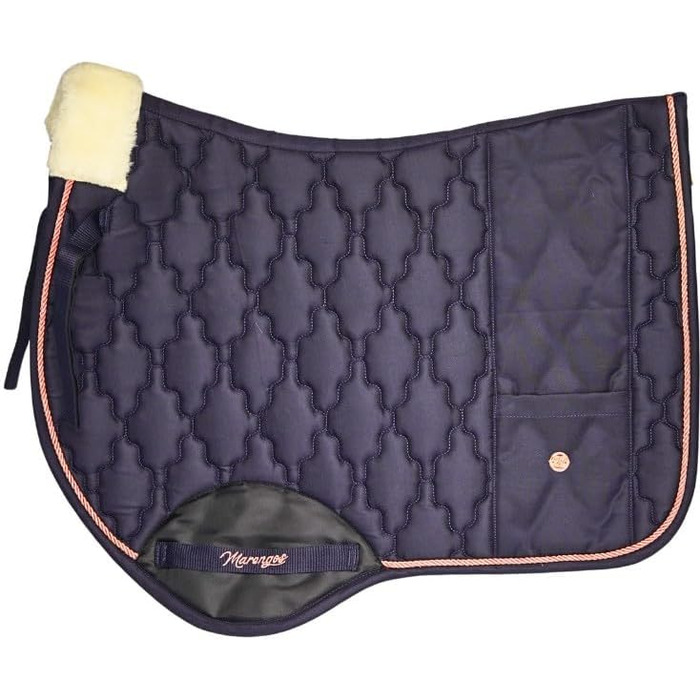 Широкий підхвіст Marengos Rosé Modern для теплокровних коней з підкладкою з пінополіуретану та кишенею | М'яка підкладка на гриві | Підхвіст у стилі барокко з квітковим стежкою та декоративною шнуркою | Для конкурного та універсального верхового лицемірув