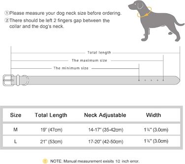 Didog нашийник для собак із натуральної шкіри, плетений, стильний, міцний, з металевим ланцюгом, для середніх і великих собак, чорний, регульований 35-42 см, ширина 3 см