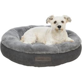 Ліжко для собак TRIXIE Liano, 80x60 см, сіре - м'яке, з наповнювачем з пінополістирольних кульок, для великих собак, з антиковзким покриттям, миється, 37981