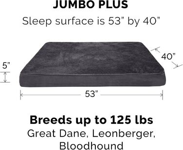 Гірчичне собаче ліжко Furhaven з охолоджуючим гелем, водонепроникне, для собак середніх та маленьких порід (до 15,9 кг), знімний, пральний чохол, для дому та вулиці, з логотипом, фротте та замша (сірий), 135 x 102 x 13 см