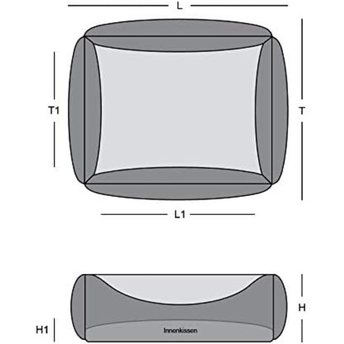 Крісло-ліжко для собак Dreamy з мікрофібри, ортопедичне, 130x110 см, срібне
