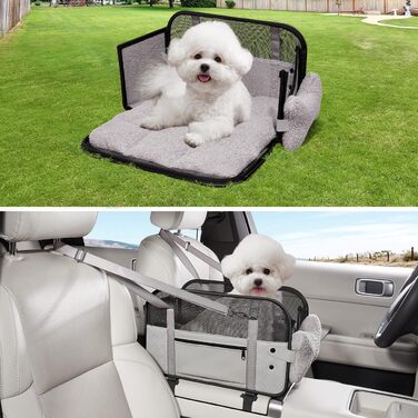 Транспортна сумка для собак та котів: для ветеринара, авто, літака. З подушкою та сталевим каркасом, до 6 кг (сіра)