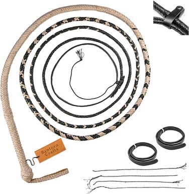 БантОро: Кенгуряча плеть з натуральної шкіри, 16 косичок, 2.4 м, для кінного спорту