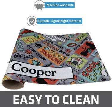 Підкладка під миску для собак та котів Drymate, сіра, 30,5 x 50,8 см (12' x 20')