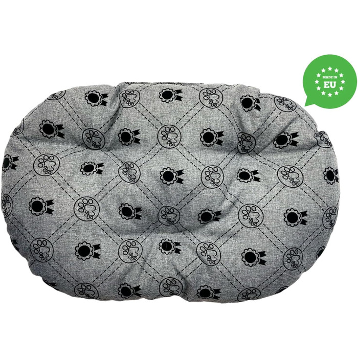 М'який лежак для собак та котів овальної форми 60x40 см світло-сірий колір. Лежанка для собак, котячий лежак, килимок для тварин. Можна прати. Ідеально підходить для переносних кліток та лежанок.