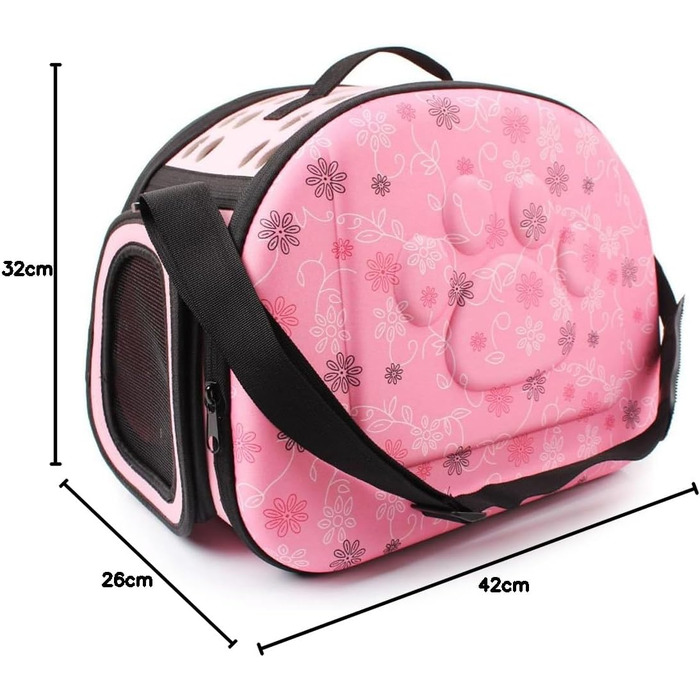 Транспортна переноска для собак та котів, рожева, середнього розміру. Зручна переноска для подорожей на відкритому повітрі. Дихаюча, комфортна переноска для тварин.