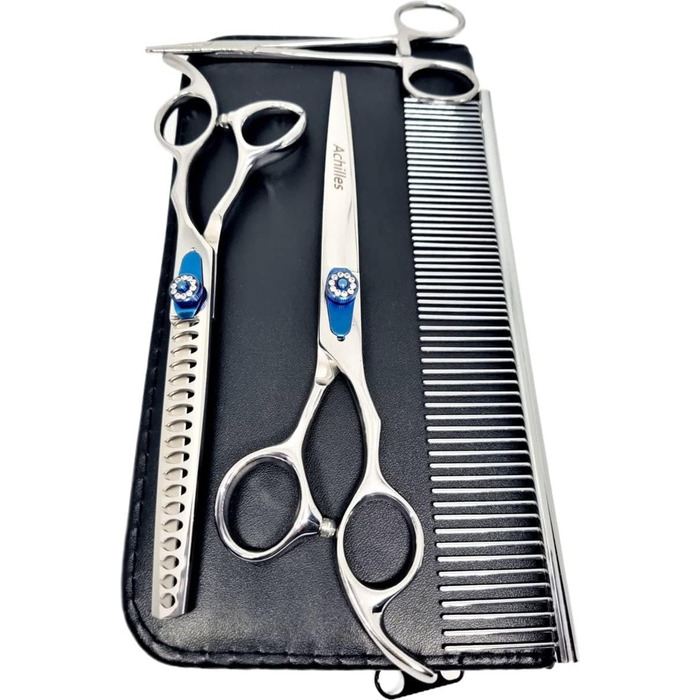 Набір професійних ножиць для собак Achilles 7 шт. – триммінг, грумінг, догляд за шерстю