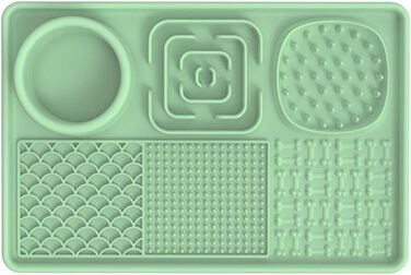 Килимок для собак та цуценят Leckmatten з присосками для повільного годування, купання та тренувань, зменшення тривоги (сірий, Green)