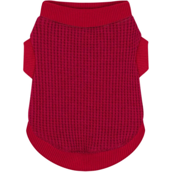 Теплий та функціональний легкий собачий пуловер для маленьких цуценят; еластичний кольоровий одяг з легким у надяганні дизайном, ідеальний для чихуахуа та йоркширських терьерів – покращує комфорт (Великий, Бордовий)