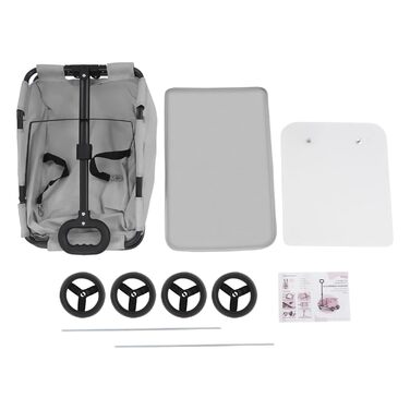 Візок для собак та котів Mini Hundewagen, сірий, до 10 кг, розкладний, з висувним ручками