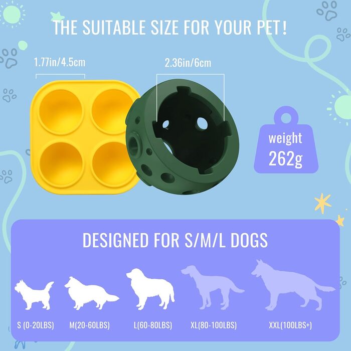 Іграшка для собак Larimuer Schleckball: інтерактивна годівниця-іграшка з силікону (зелена)