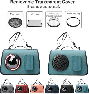 PETCUTE Транспортна сумка для собак та котів, складана, дихаюча, з регульованим плечовим ременем, знімний килимок, схвалена авіакомпаніями, чорна