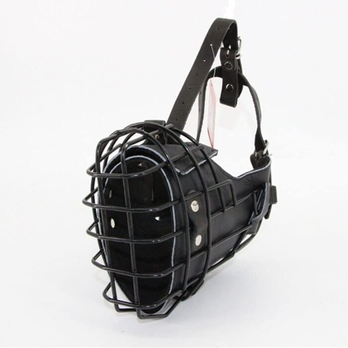 Металевий нашийник-намордник з шкіряним ремінцем для німецької вівчарки, добермана, ротвейлера та інших великих собак (упаковка 10 шт.)