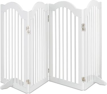 Захисне ворота Relaxdays, самостійно стояче, 92 x 205 см, розкладне, з ніжками, для собак та котів, біле